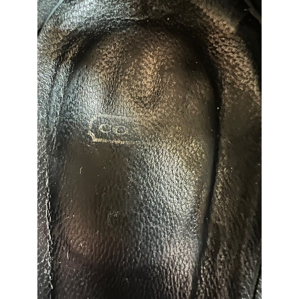 Coach Patent Leather Penny Loafers Womens 10 Black Square Toe Heeled - Picture 6 of 8